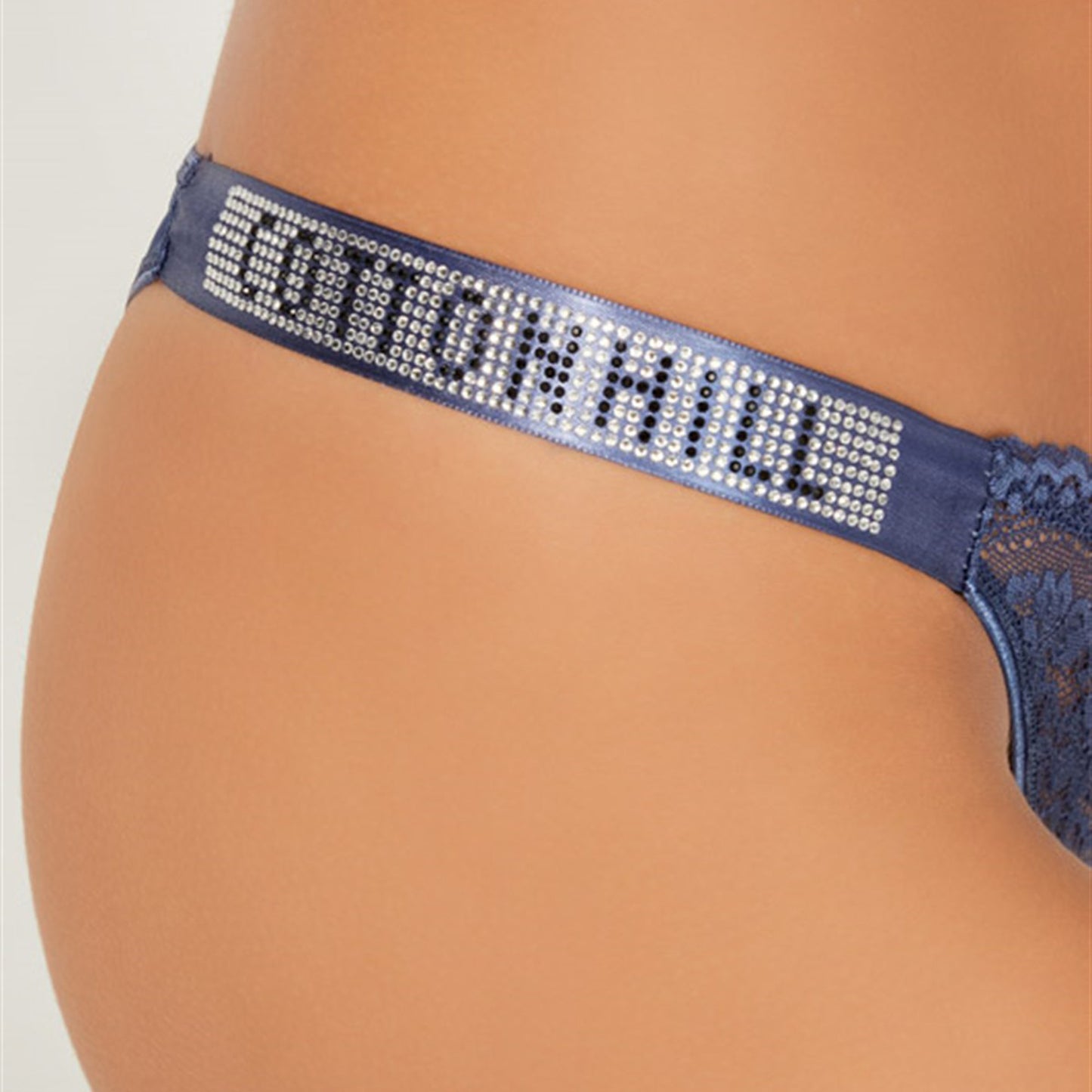 Cottonhill Logo Rhinestone Women Thong