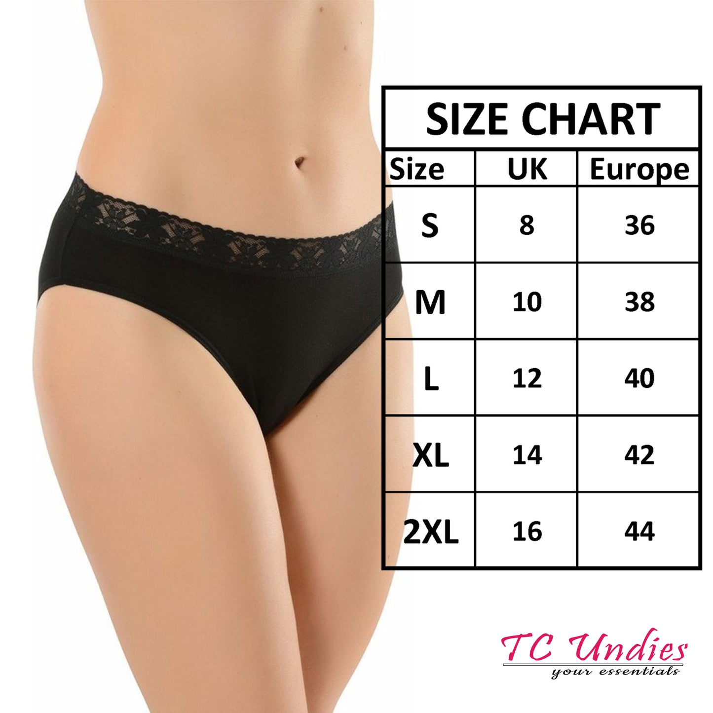 6 Pack Modal Briefs with Lace Waistband