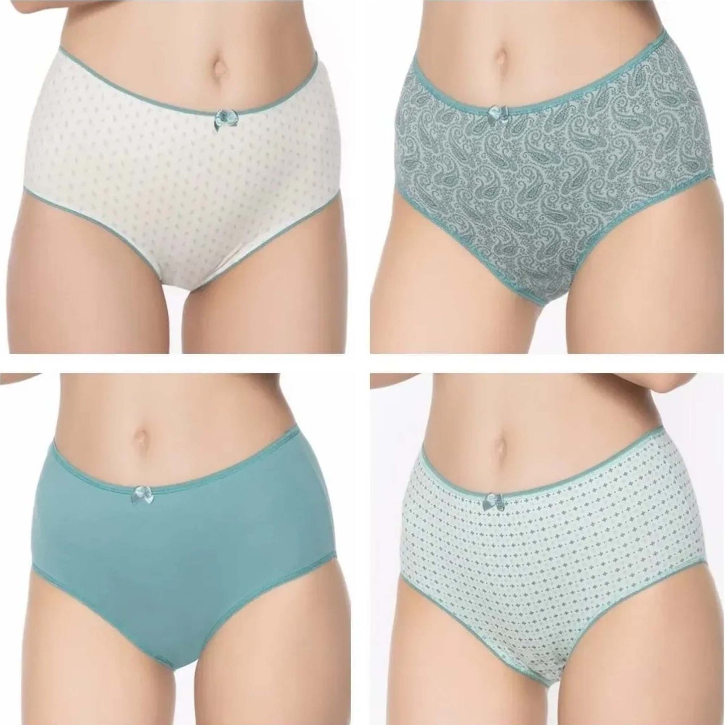 Pack of 4 High Waisted Cotton Brief