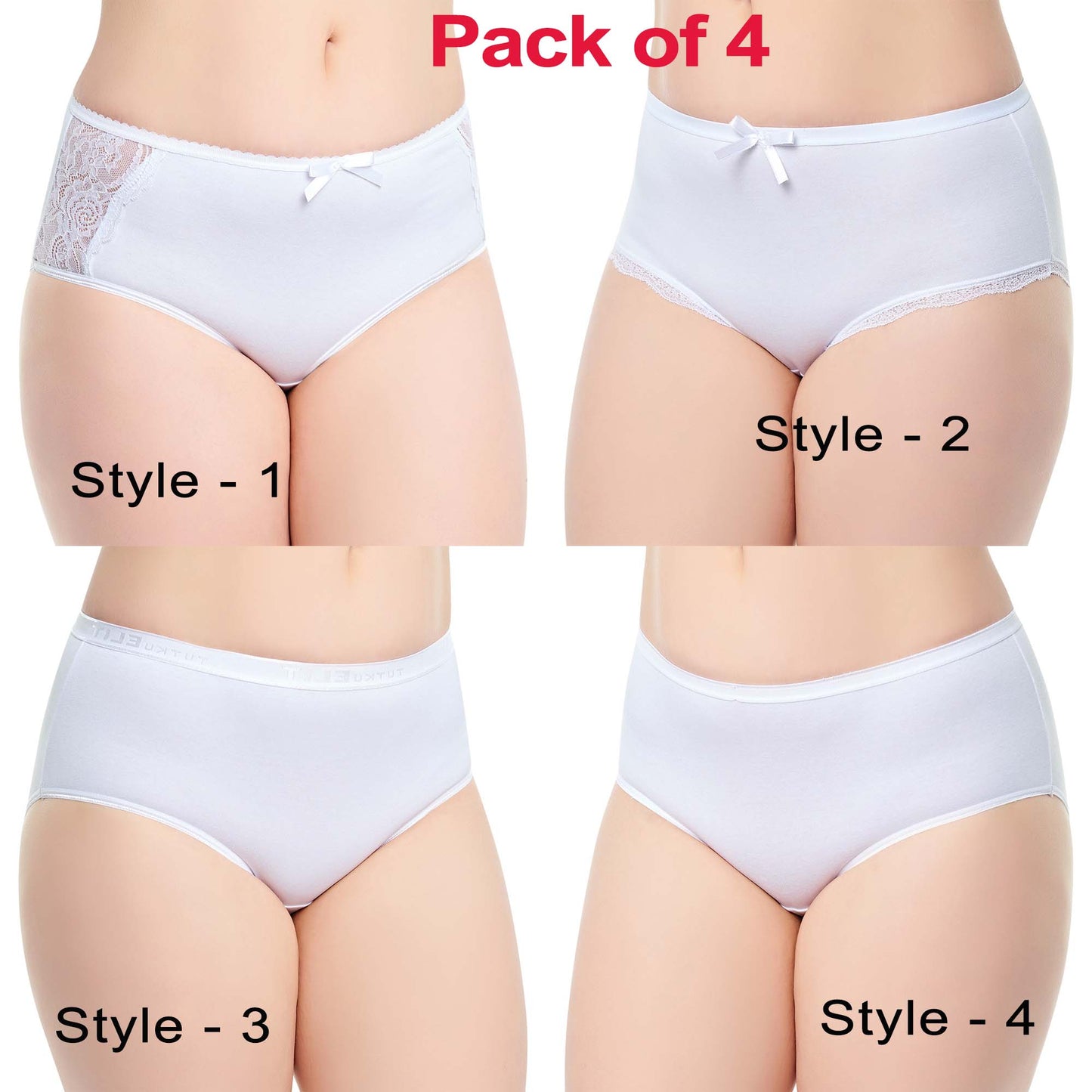 4 Pairs High Waist Modal Briefs