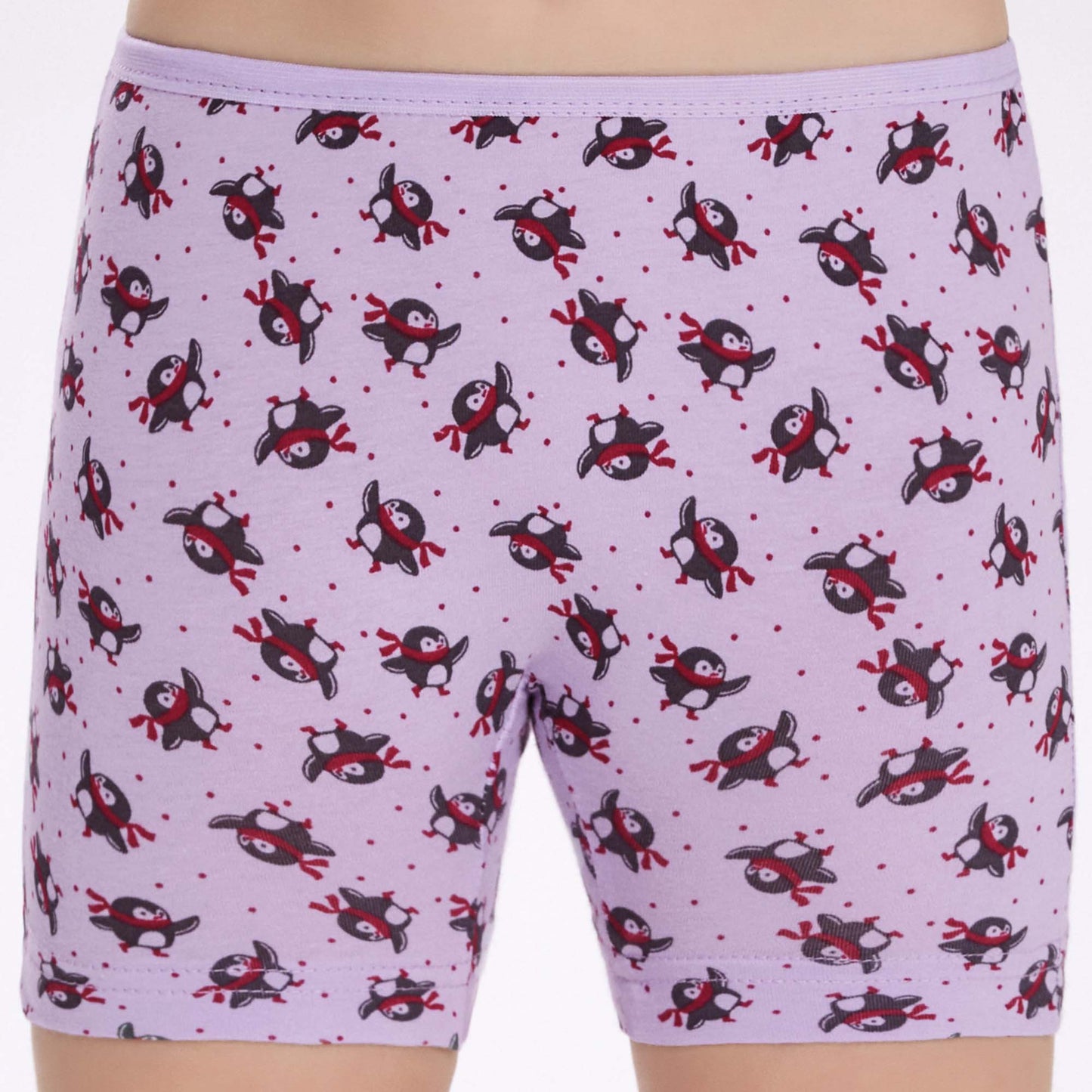 6 Pairs Printed Stretchy Cotton Boxers for Girls