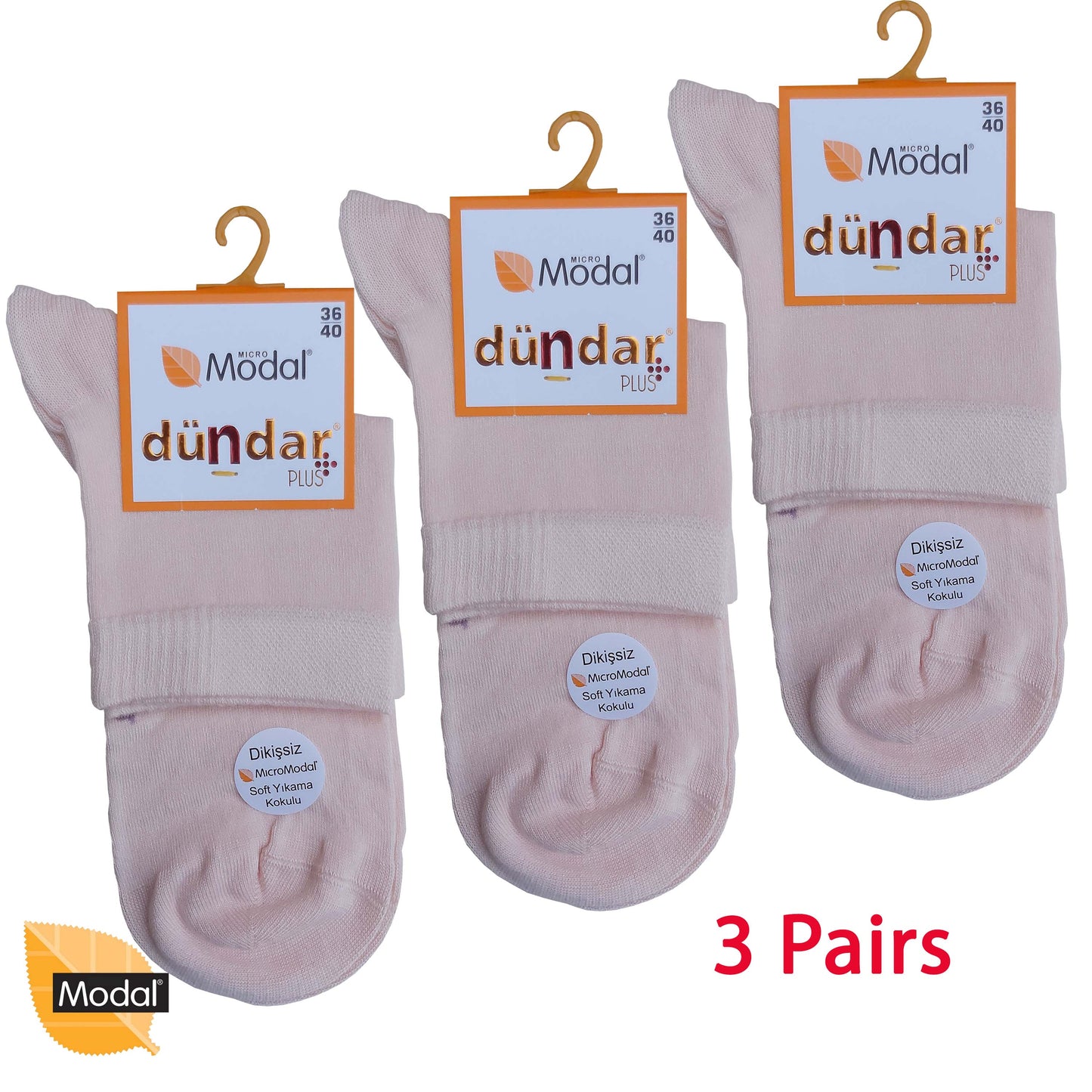 3 Pairs Women Modal Socks Anklets / Quarter