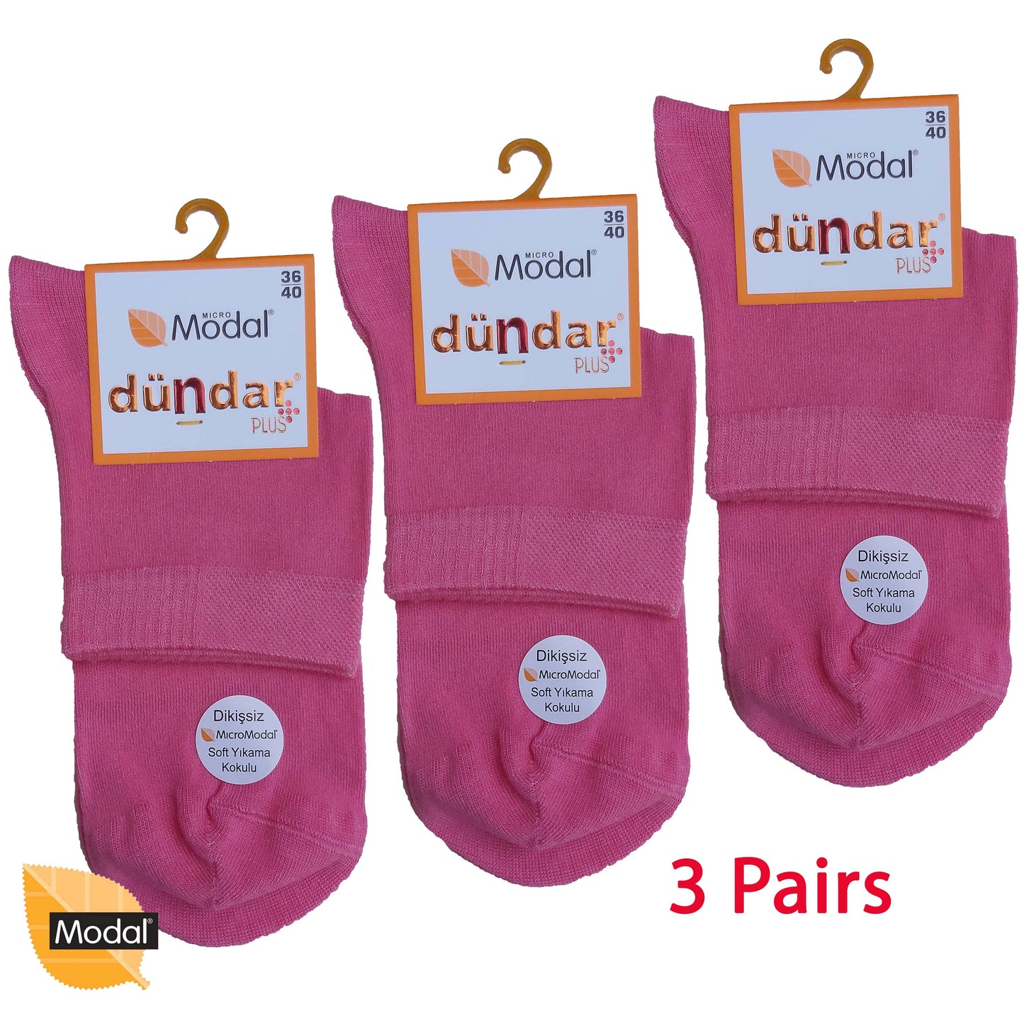 3 Pairs Women Modal Socks Anklets / Quarter