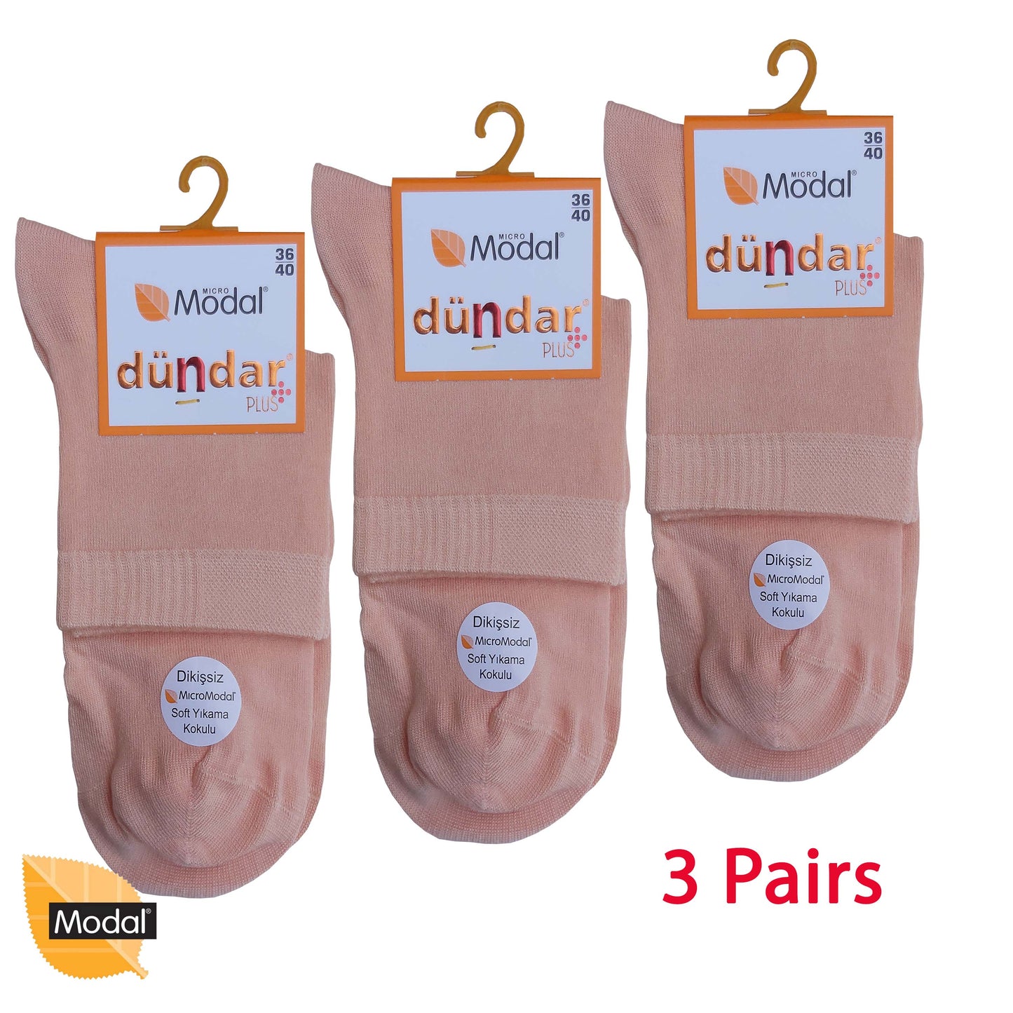 3 Pairs Women Modal Socks Anklets / Quarter