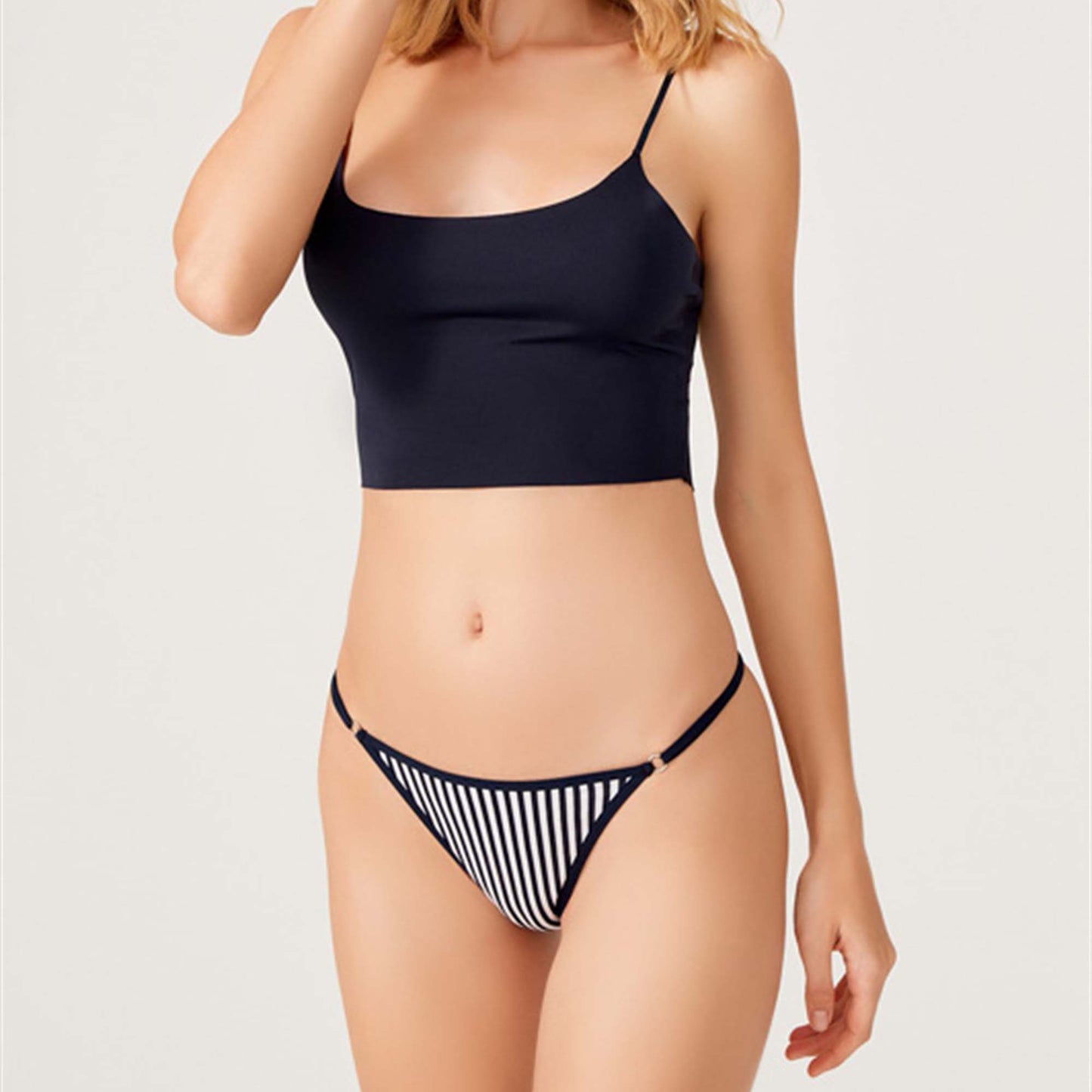 Cotton G-String with Adjustable Stripes