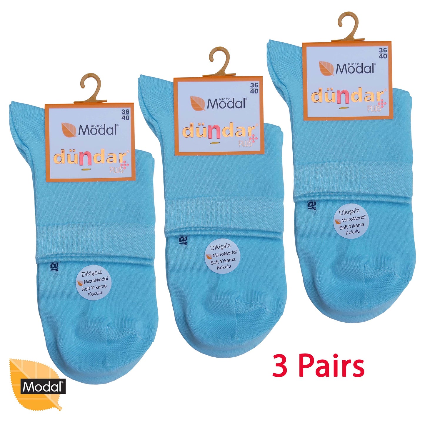 3 Pairs Women Modal Socks Anklets / Quarter