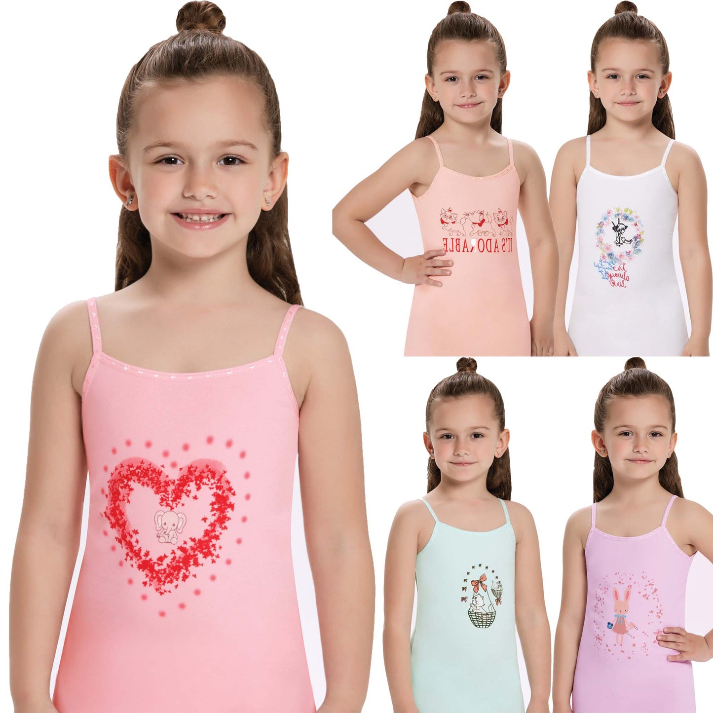 3 Pairs Girls Cotton Vests