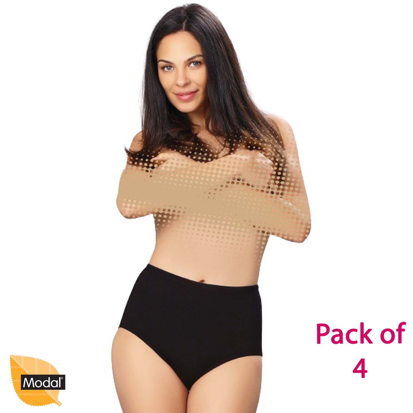 4 Pairs Modal High Waist Brief