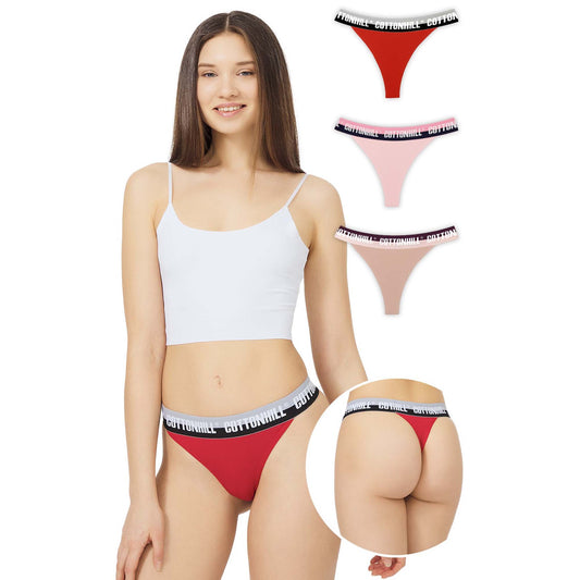 Cotton Basic Women Thong with Elastic Waistband