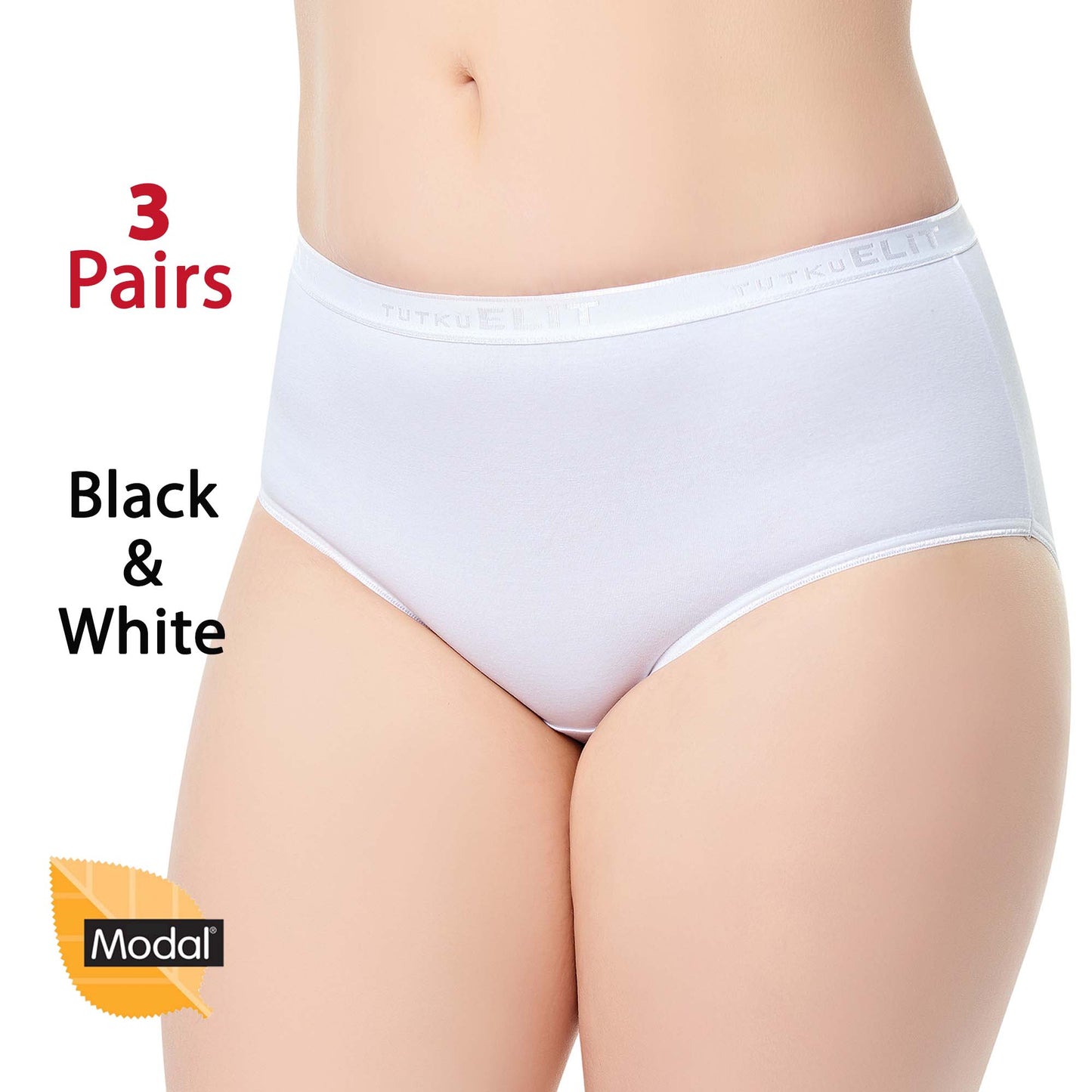 3 Pairs High Waist Modal Briefs