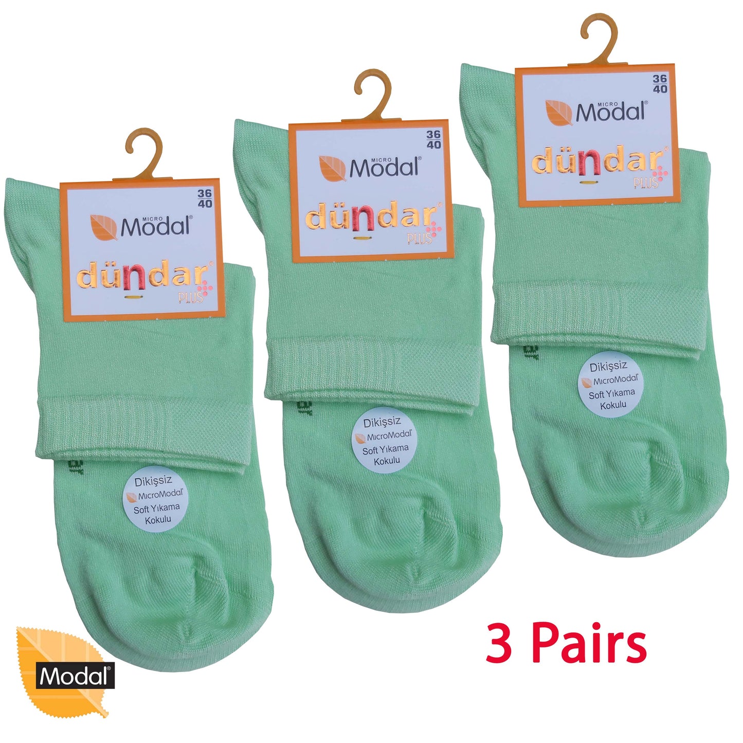 3 Pairs Women Modal Socks Anklets / Quarter