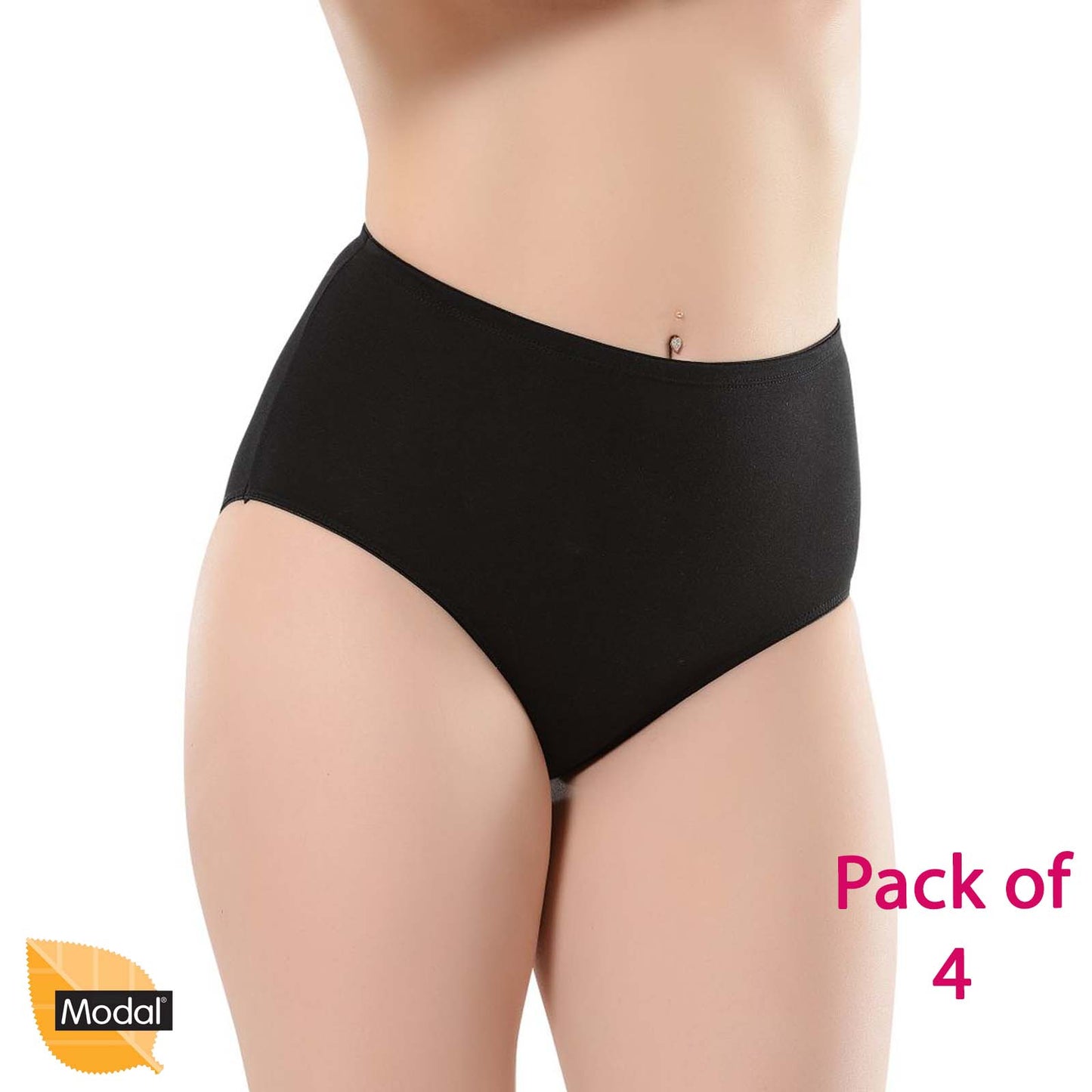 4 Pairs Modal High Waist Brief