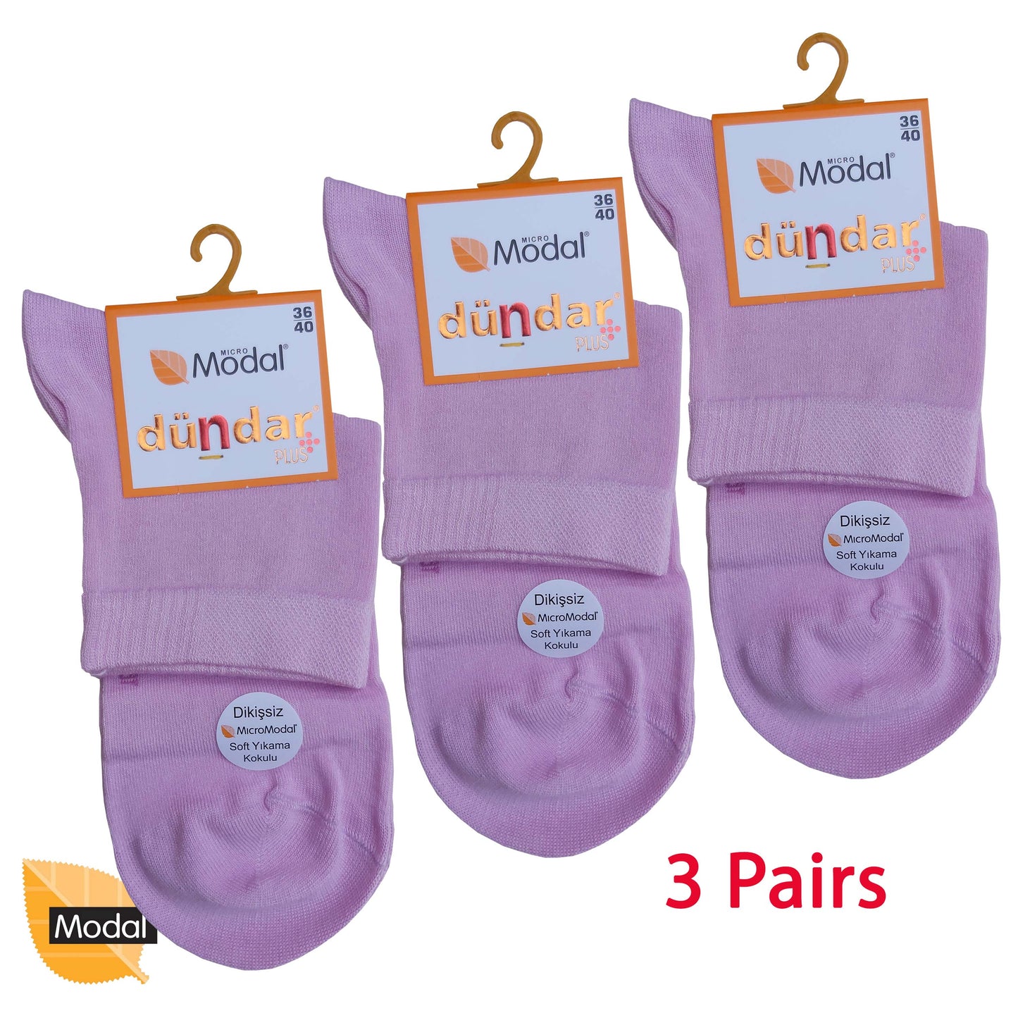 3 Pairs Women Modal Socks Anklets / Quarter