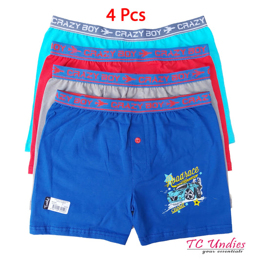 4 Pairs Boys Boxer Shorts