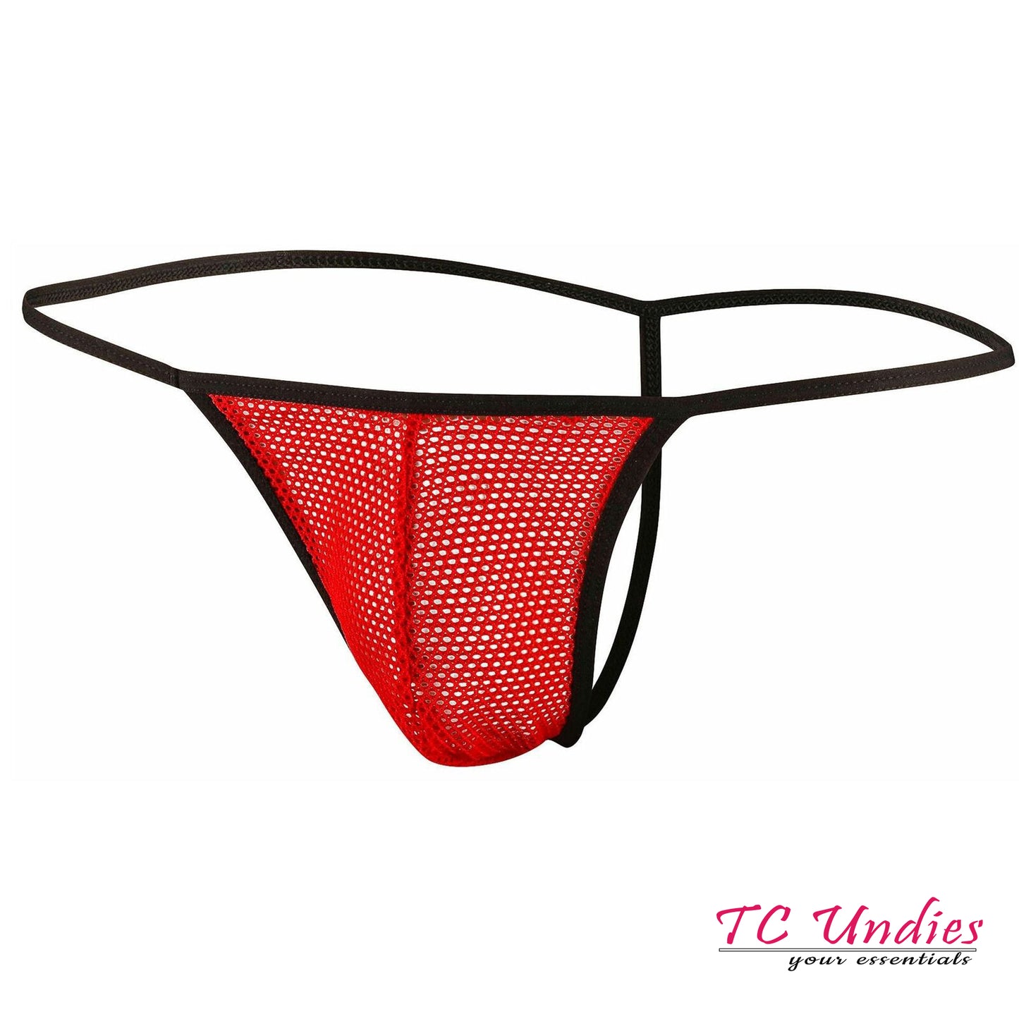 Men Mesh G-String Transparent Pouch