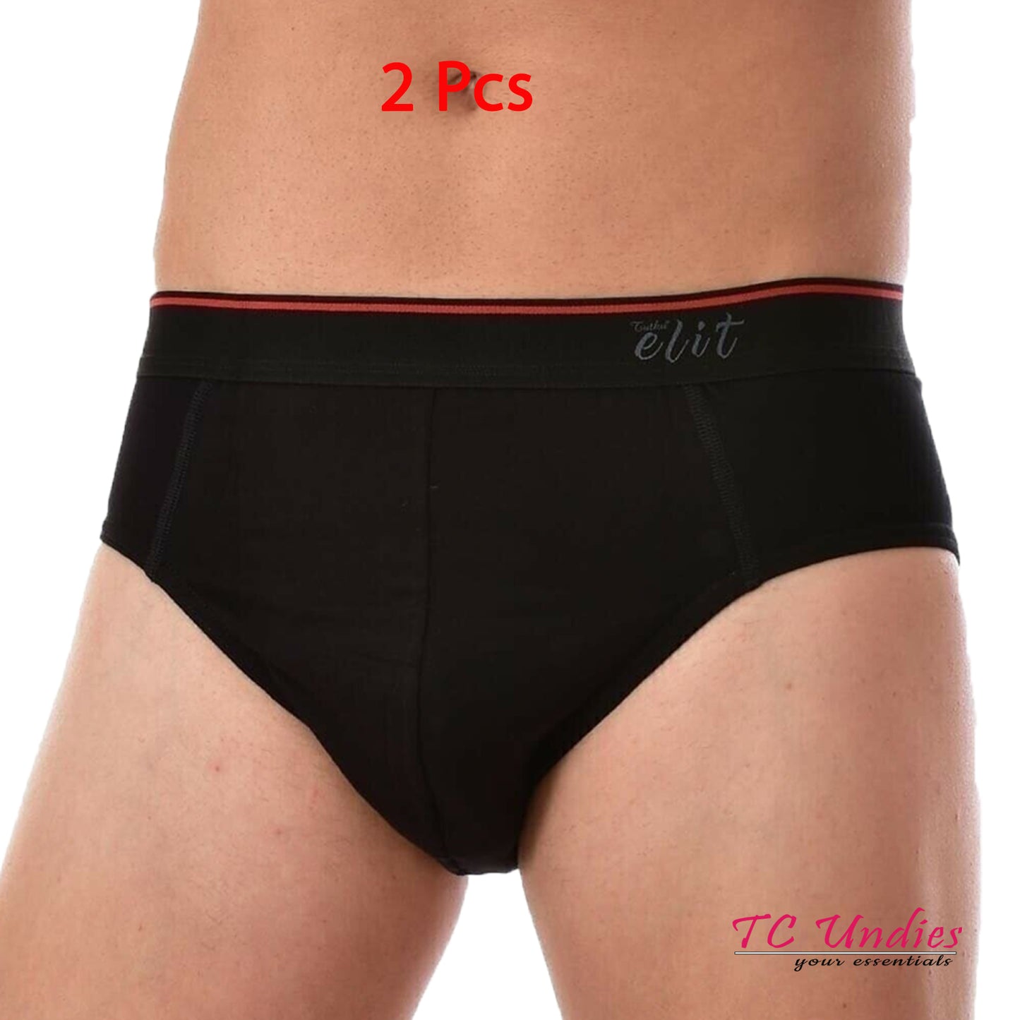 2 Pairs Men Cotton Slips with Elastic Waistband