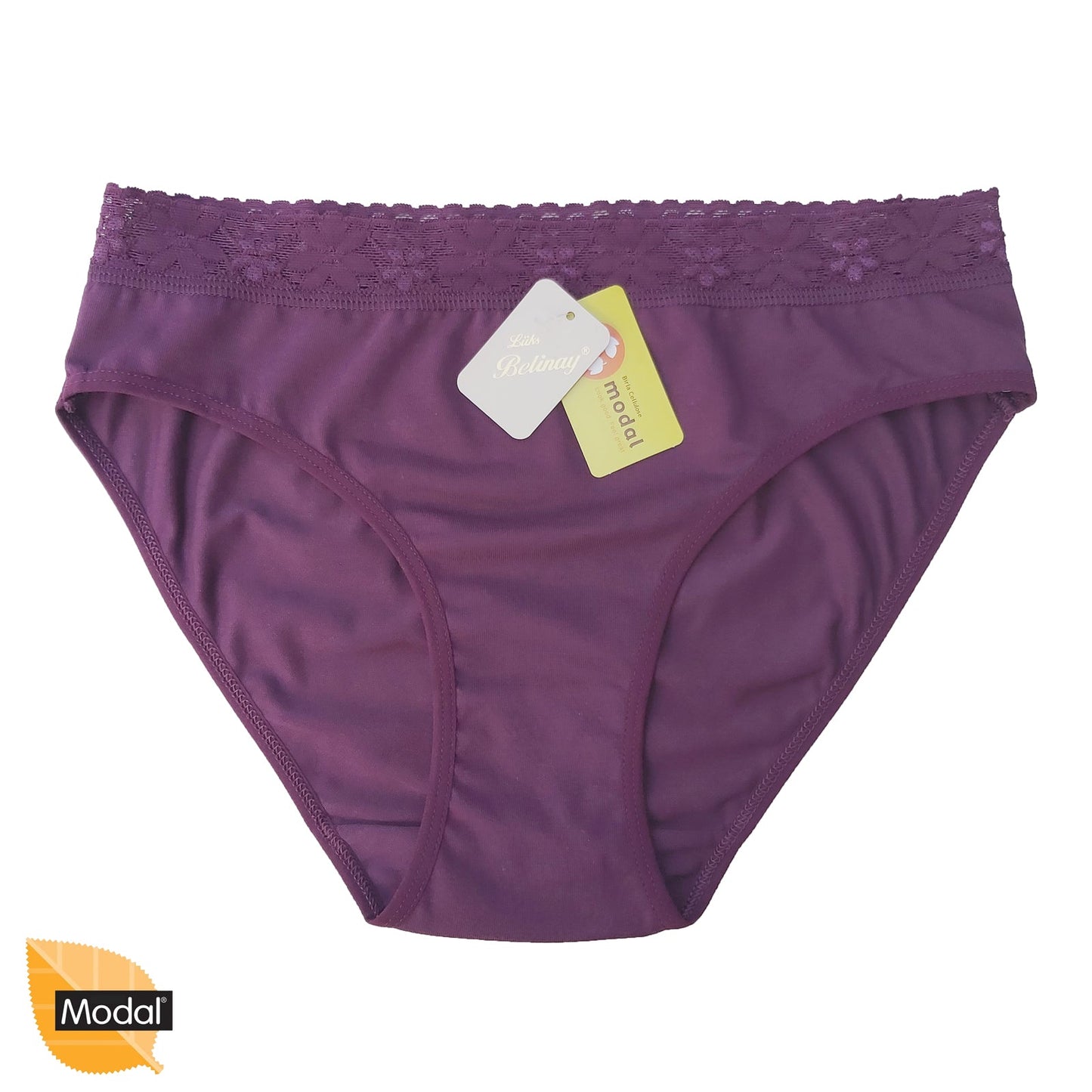 4 Pack Modal Briefs with Lace Waistband