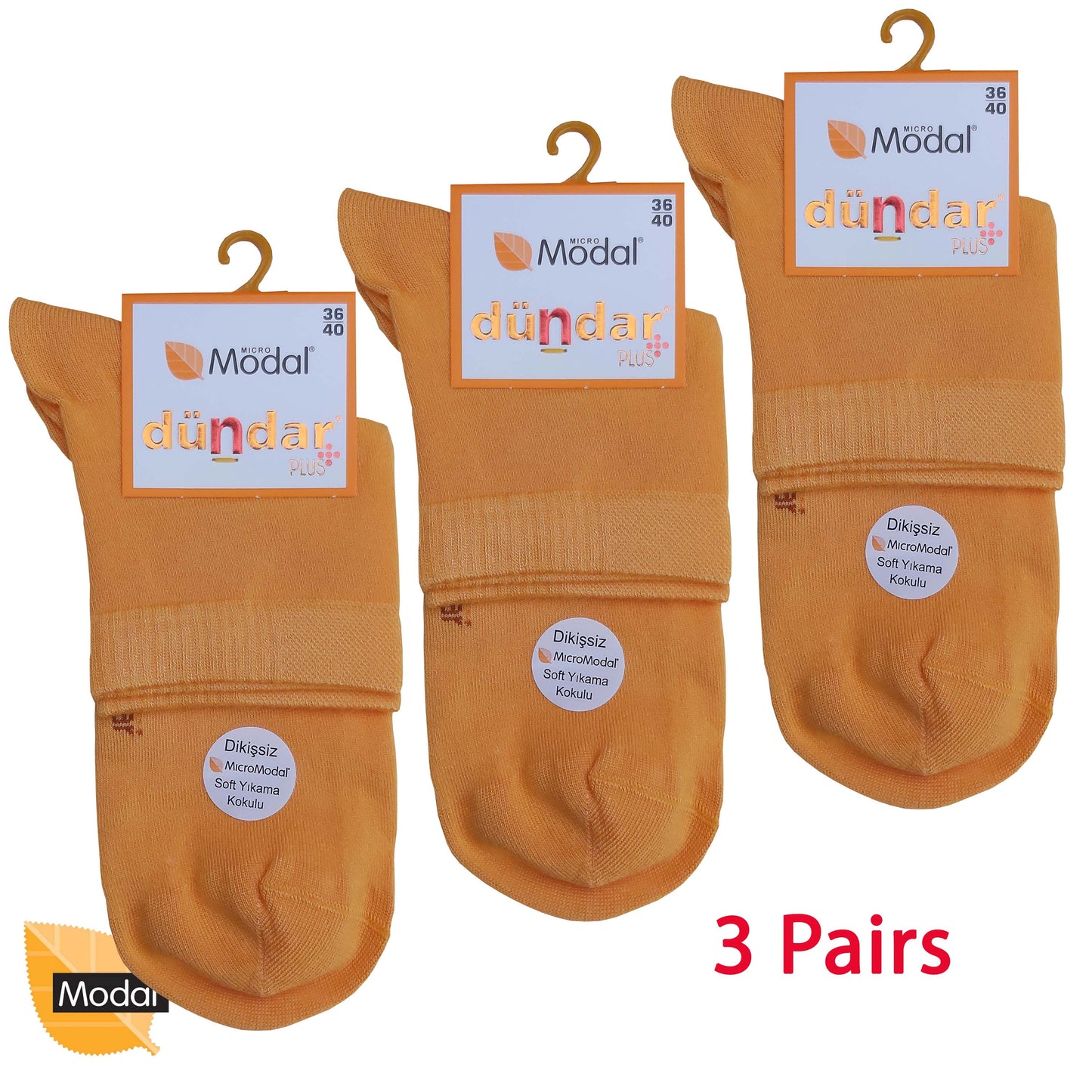 3 Pairs Women Modal Socks Anklets / Quarter