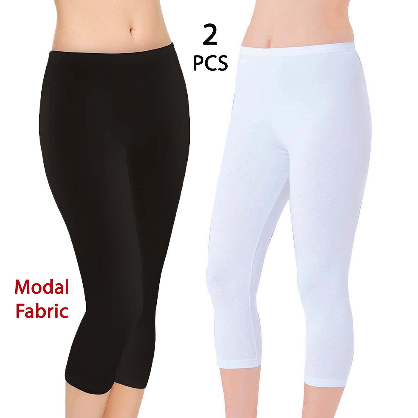 2 Pairs Modal Capri Leggings