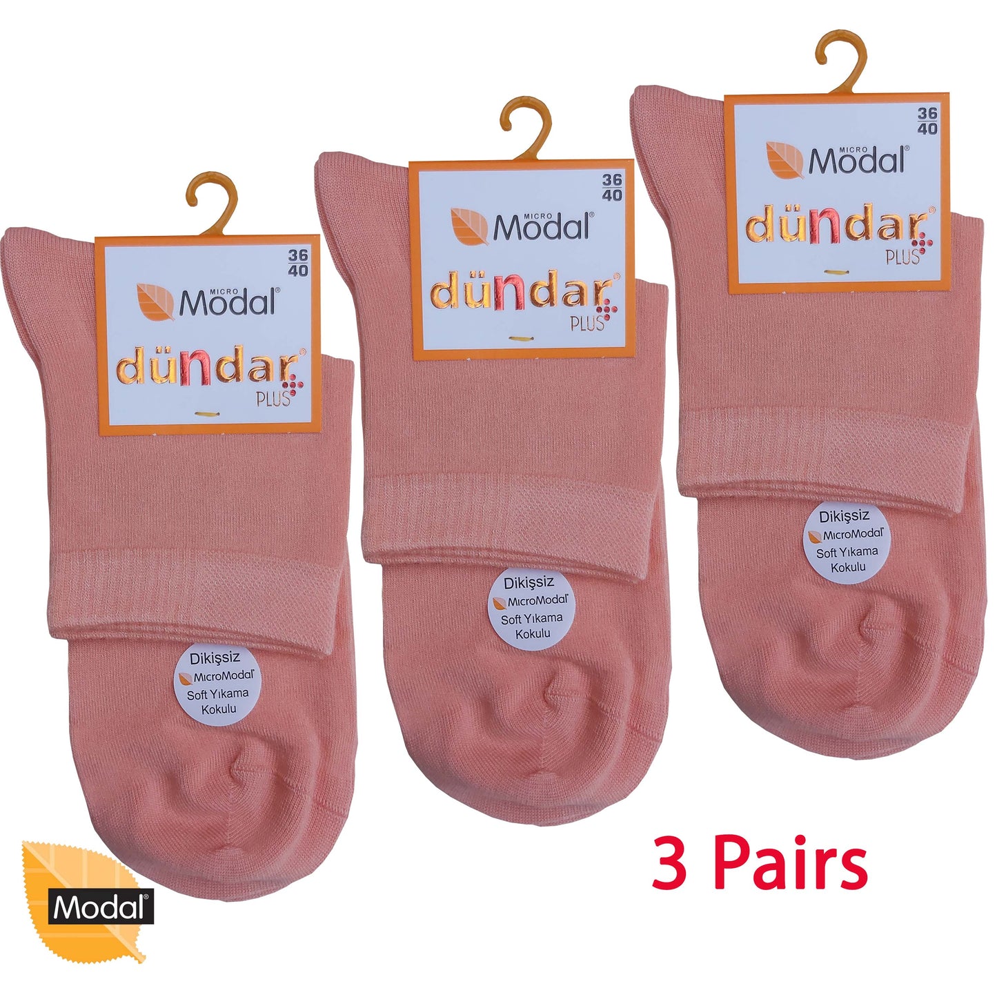 3 Pairs Women Modal Socks Anklets / Quarter