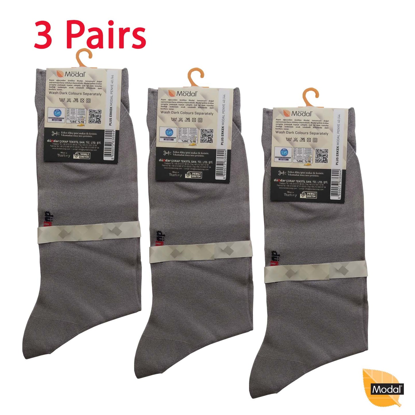 3 Pairs Men Micro Modal Exclusive Socks