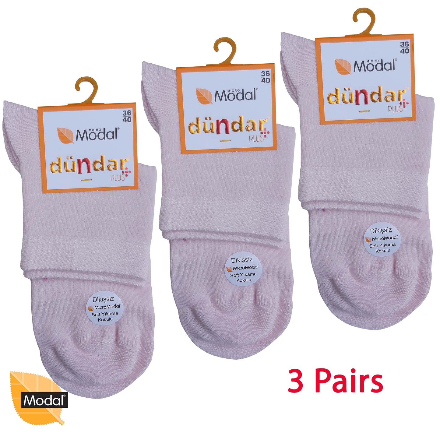 3 Pairs Women Modal Socks Anklets / Quarter