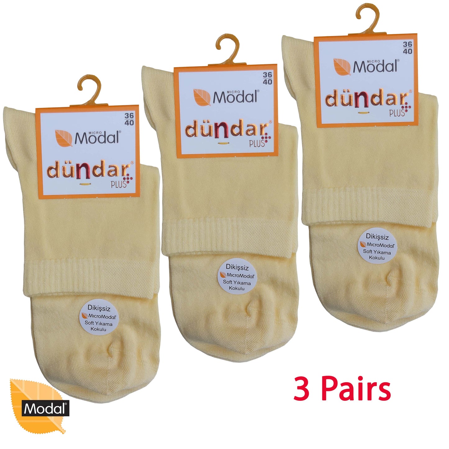 3 Pairs Women Modal Socks Anklets / Quarter