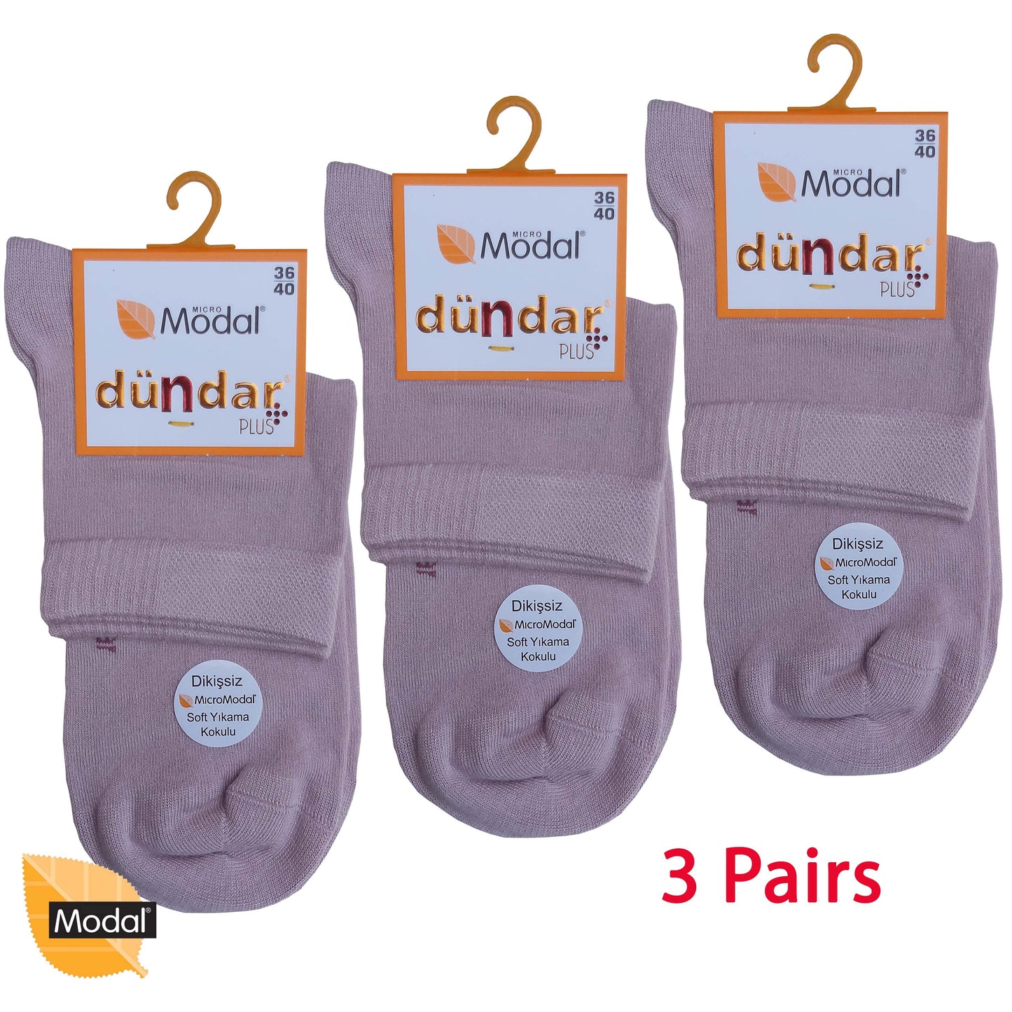 3 Pairs Women Modal Socks Anklets / Quarter