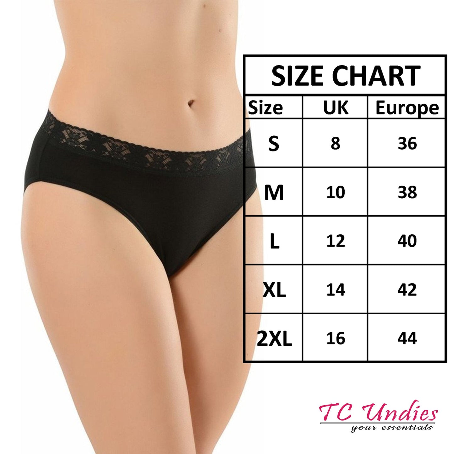 4 Pack Modal Briefs with Lace Waistband